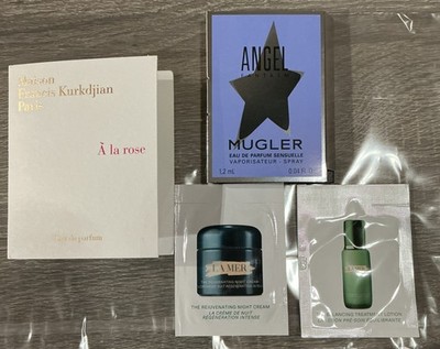 MFK A La Rose EDP Sample Spray With Mugler ANGEL And La Mer Samples Lot Of 4 