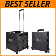 Telescopic Handle Folding Cart - Compact Tools Carrier for Indoor & Outdoor Use