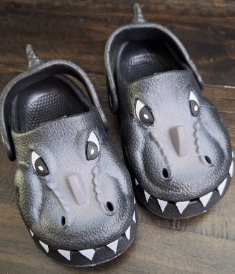 Norty Fun Black Gator Clog Slip On Sandal Kids/Toddler Size 7