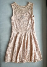 AQUA Girl  s Pink Lace Midi Dress Size M 8/10 Yrs Nordstrom Exclusive