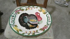 TURKEY PLATTER LARGE ITALY APPROX. 18" BY 15" AND ANOTHER