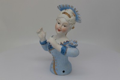 French Style Half doll Figurine Marchioness Half Doll Pincushion Arms Away Art D