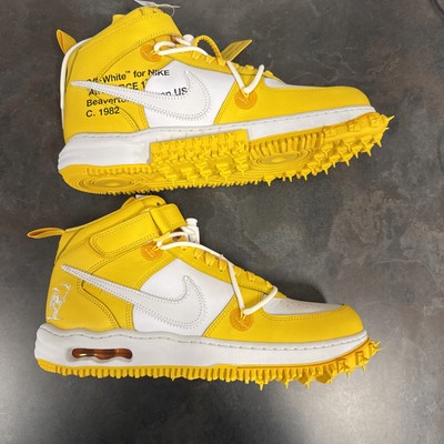 Size 12 - Nike Off-White x Air Force 1 SP Leather Mid Varsity Maize