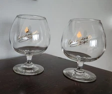 NEW *2* Courvoisier Cognac Brandy Snifters Gold Signature Napoleon 4⅝" 