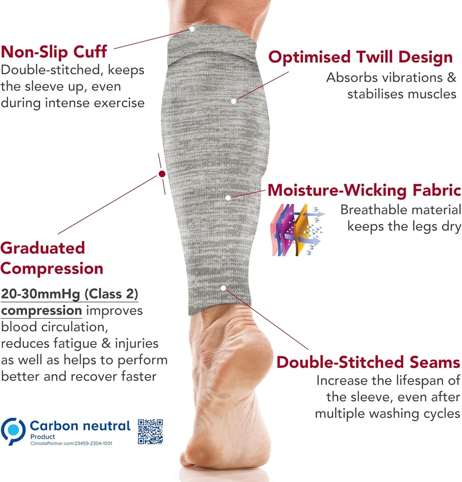 Fasce a Compressione per Polpaccio (20-30 Mmhg) per Donna, Uomo, Calze Gambali C - Immagine 2 di 4