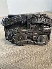 Vintage Brass Belt Buckle The American Farmer Siskiyou Buckle USA