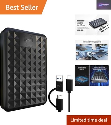 Ultraschnelle 1TB Slim HDD mit USB 3.0/Typ-C - Stoßfest & Tragbarer Speicher