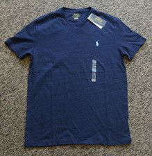 New Polo Ralph Lauren Men's V-Neck T-Shirt Tee - SMALL - Navy Heather
