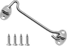 Hook Eye Gate Latch 4Pk 6In Stainless Silver