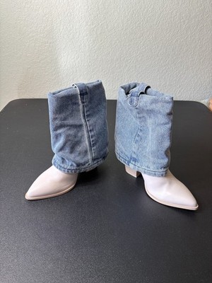 Steve Madden Fold Down Denim Heeled Boot size 7