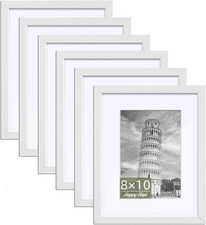 8X10 Picture Frame Set of 6, 8X10 White Picture Frame Display Pictures 5X7 with