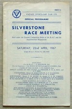 SILVERSTONE 22 Apr 1967 VINTAGE SPORTS CAR CLUB RACE MEETING Official Programme