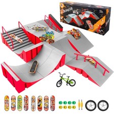 Finger Skateboard Park Kits,14 in 1 Skateboard Finger Toys with 8 Finger Skat...