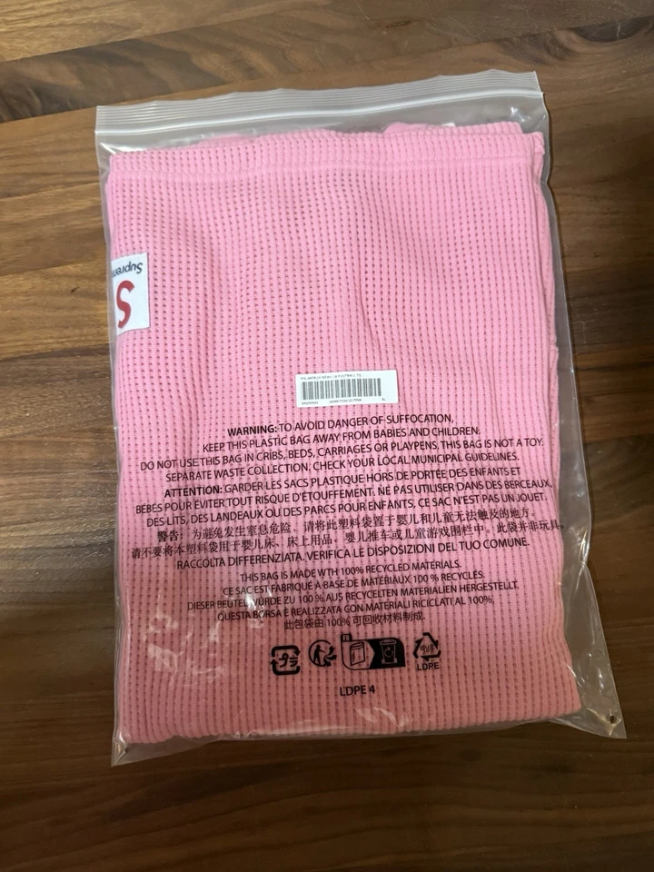 Supreme POLARTEC ® сетки L/S футбол верхний розовый SS25 мужской размер XL вышитый логотип - Изображение 4 из 4