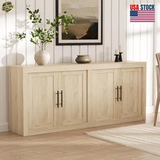 Accent Cabinet Sideboard Storage Buffet Cabinet w/ 4 Door Organizer Shelves US