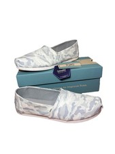 TOMS Alpargata Slip On Shoes Women’s 8 Gray Camo Canvas Comfort Flats