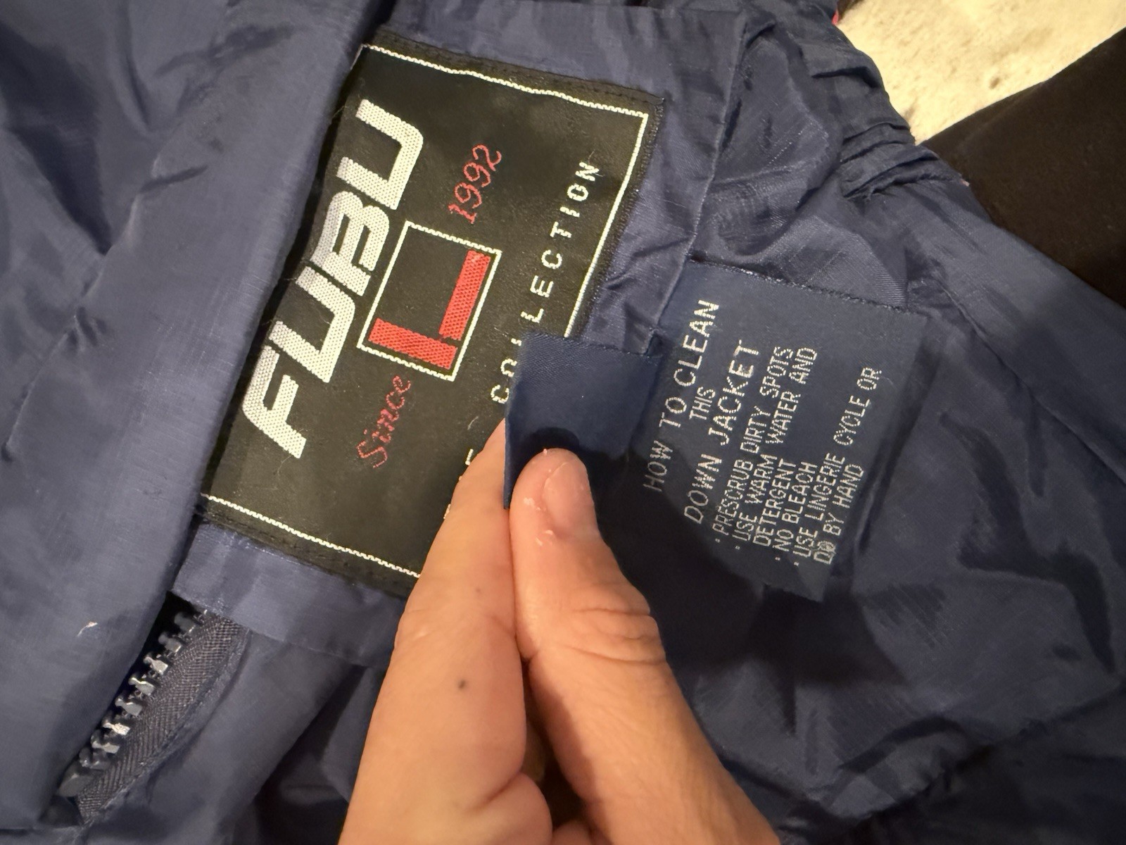 Ruby Men’s large Down Jacket Reversible Navy And … - image 17