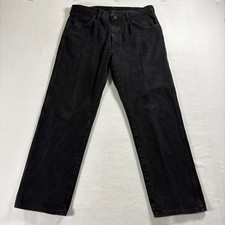 Rustler Classic Mens 36x30 Relaxed Fit Black Denim Jeans USA Made