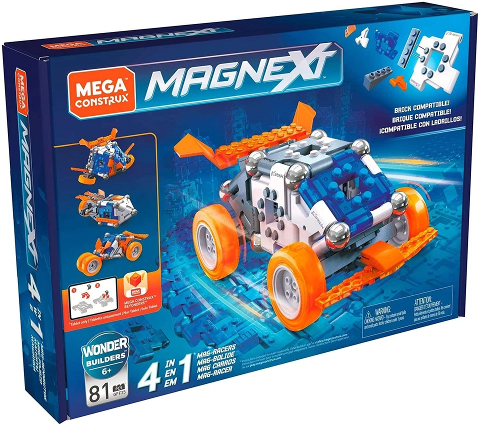 Mega Construx Magnext 4 in 1 Mag Racers Building Set - Image 3 of 4