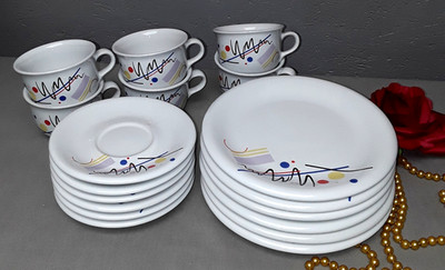 Kaffeegedeck 18 tlg. Tulowice Genuine Porcelite Tasse,Untertasse,Desserte .C 311
