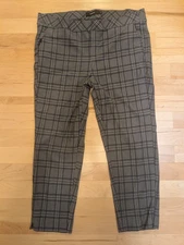 3 Torrid Blue Plaid Pixie Pull On Pockets High Pants 22 24 42x27.5