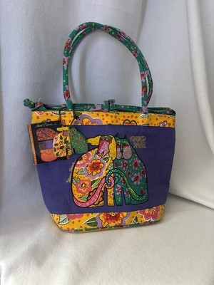 Laurel Burch Multi Colored Cat And Dog Kindred Spirit NWT Tote Bag
