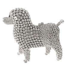 Silver Tone Metal Crystal Rhinestone Clutch Evening Bag HB6248-SIL