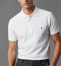 Image of ALL SAINTS REFORM MENS PLAIN COLLARED SHORT SLEEVE POLO SHIRT FOR SUMMER