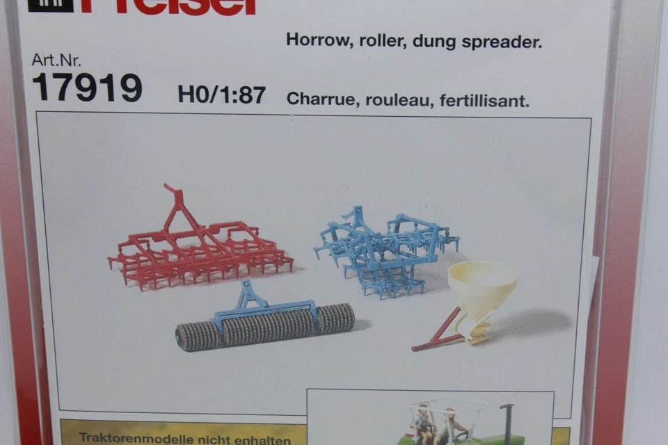 Rodillo de grada Preiser 17919 impuesto de fertilizantes artificiales accesorios para tractor 1:87 NUEVO H0 Foto 3 de 4
