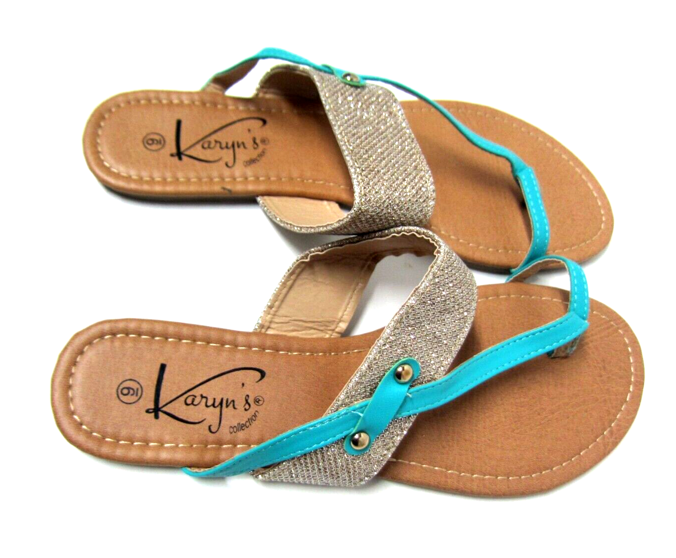 APL Sandali donna Karyn’s Collection taglia 9 infradito slip on impreziositi