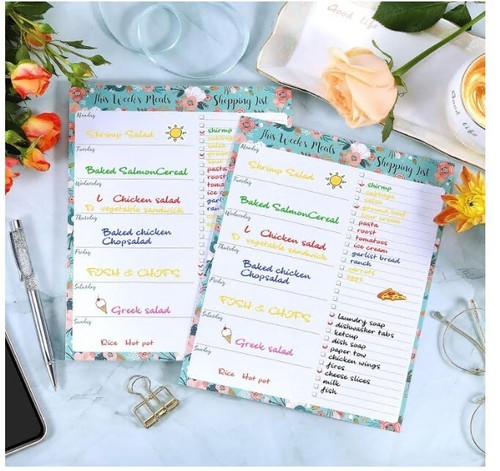 Weekly Meal Planner - Grocery List Magnetic Notepads 7" X 9" Meal Planning Pad w - Picture 3 of 3
