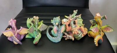 VINTAGE.RARE.5×FRANKLIN MINT MOOD DRAGONS.lIMITED EDITION