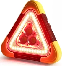 Car Emergency Warning Triangle LED Lights Solar Charging 5 Modes Road Side Light