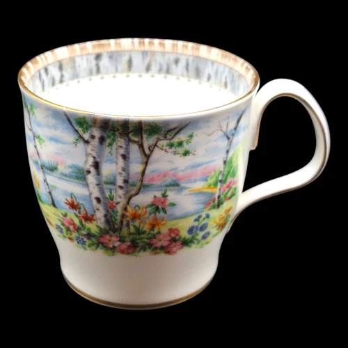 Royal Albert Bone China SILVER BIRCH Coffee Mug / Hot chocolate Cup 3"