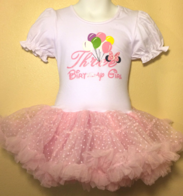 minnie mouse birthday dress for 2 year old Girls Personalised Party Tutu Outfit, Minnie Mouse Bow – Little Secrets main image 0