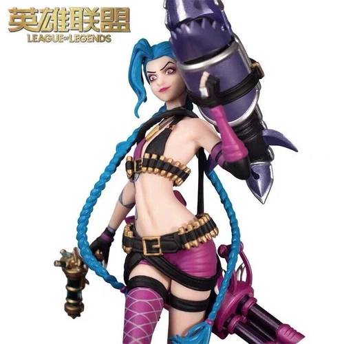 League of Legends Arcano Con Caja Jinx Tres Cañones Pluma Figura Colección LOL - Imagen 6 de 7