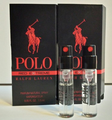 Ralph Lauren Polo Red Extreme Eau De Parfum 1.5 ml Sample Spray Vials Lot  of 2 | eBay