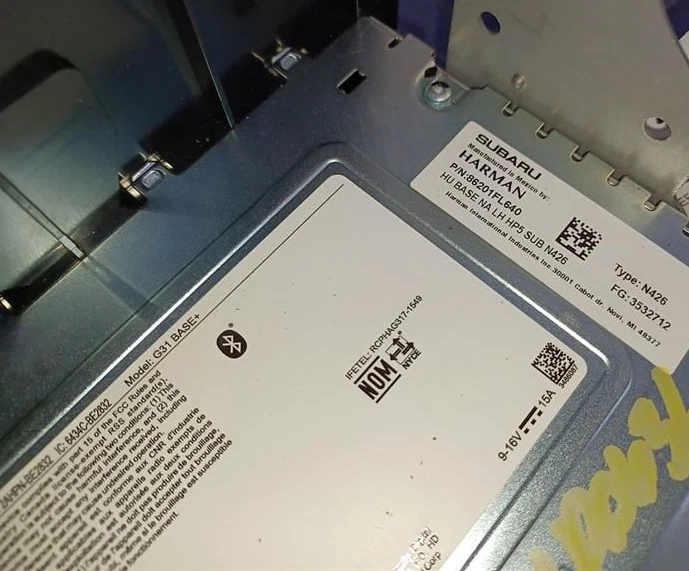 Subaru Impreza XV 2019 receptor de radio Crosstrek identificación de pantalla 86201FL64A Foto 3 de 3