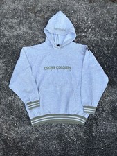 90s VTG CROSS COLOURS Jeans Hoodie Size 2 Hip Hop Oversize USA Made Hippie