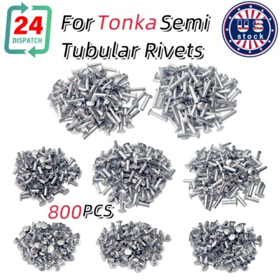Semi Tubular Rivets For Tonka 800 Piece Super Assortment Toy Parts 1/8'' Diameter