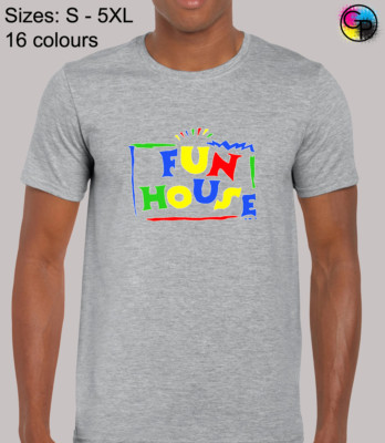 FUN HOUSE FARBE HERREN T-SHIRT LUSTIG KLASSISCH 90ER KINDER TV PROGRAMM DIE ZWILLINGE