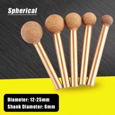 Brazed Diamond Grinding Head Spherical Fine / Coarse Sand Polishing 6mm Shank