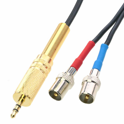 3.5mm stereo 1/8'' TRS to +/- IEC DVB PAL plug Monitor Decoder Audio Cable 1~16FT