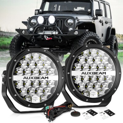 AUXBEAM 7'' LED Work Light Pods Spot Flood Beam Off-road Driving Fog Lamp Truck