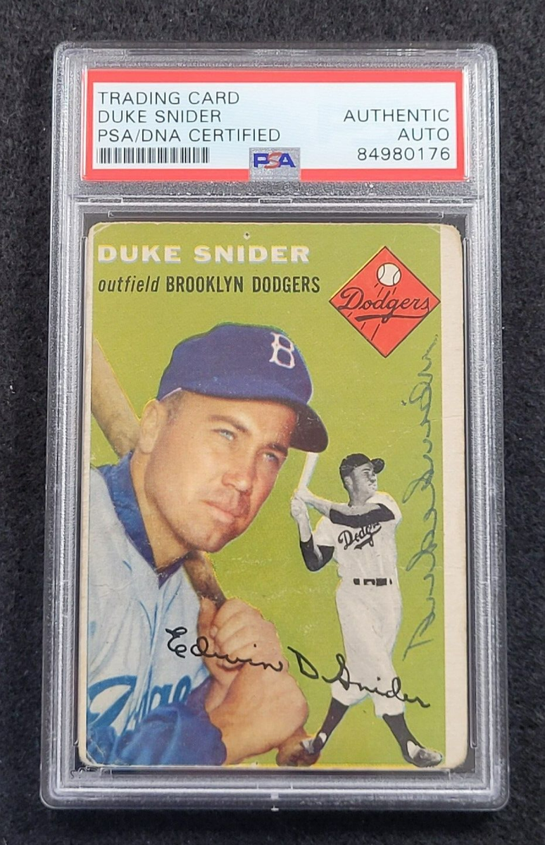 Rare 1954 DUKE SNIDER Signed Topps Baseball Card-HALL OF FAME 