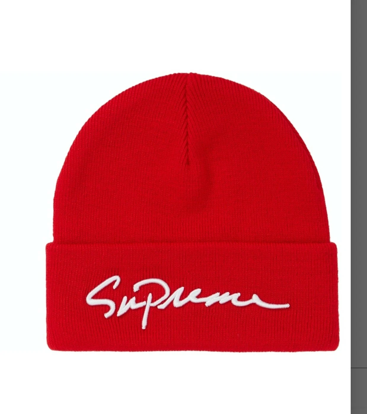 Bonnet Supreme Classic Script NEUF (rouge) FW18