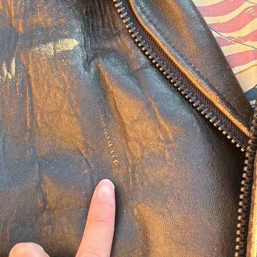 Avirex Brown Leather Stars Stripes Forever Flight Jacket Type A-2 Italy Size XL - Picture 15 of 16