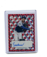 2022 Leaf Perfect Game All American Marble Red Proof Adrian Santana Auto 1/1