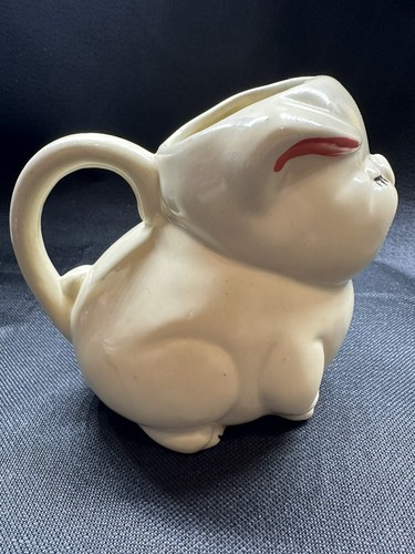 Vintage 1950's Fat Shawnee Pottery Pig Milk Creamer Pitcher - Picture 4 of 8