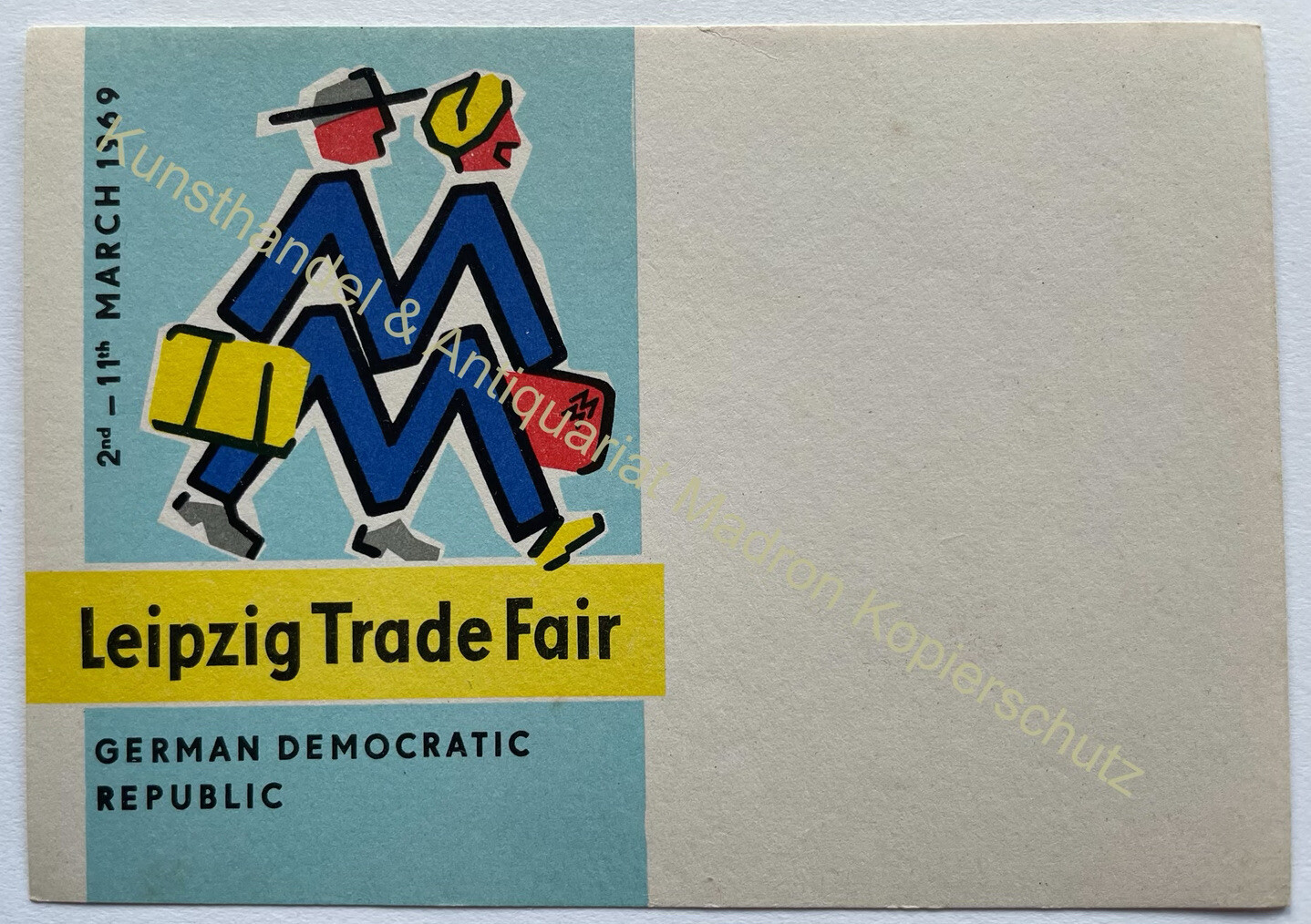 Postcard postal stationery postcard advertisement 1969 Leipzig Trade Fair
